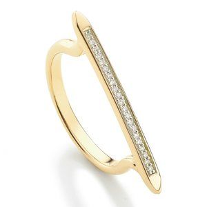 Monica Vinader Skinny Stacking Ring - Diamonds, Size 6